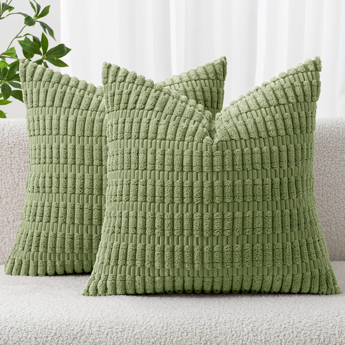 MIULEE Fall Decorative Throw Pillow Covers 18x18 Dark Rust Pack of 2