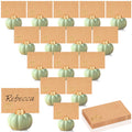 Yaomiao 16 Pcs Thanksgiving Table Decor Pumpkin Place Card Holders Mini Name Number Holders for Thanksgiving Table Setting Fall Autumn Party Photo Picture Wedding Decor(Gold)