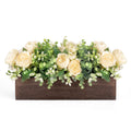 Dahey Artificial Flowers in Wood Box, Fall Centerpieces for Table Decor