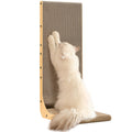 FUKUMARU Cat Scratcher, 26.8 Inch L Shape Cat Scratch Pad Wall Mounted, Cat Scratching Cardboard with Ball Toy for Indoor Cats, Large Size