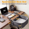 Extra-Sturdy Cat Desk Bed for Large Cats 50lbs Desk Cat Bed Attachment