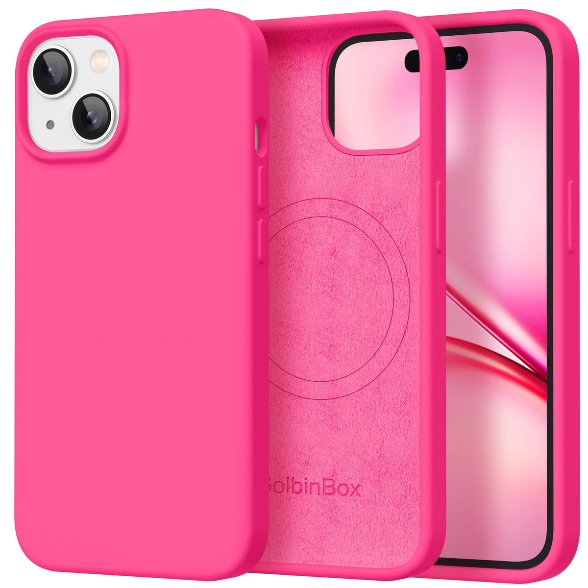 GolbinBox Magnetic for iPhone 16 Pro Max Case, Silicone Cover, Chalk Pink