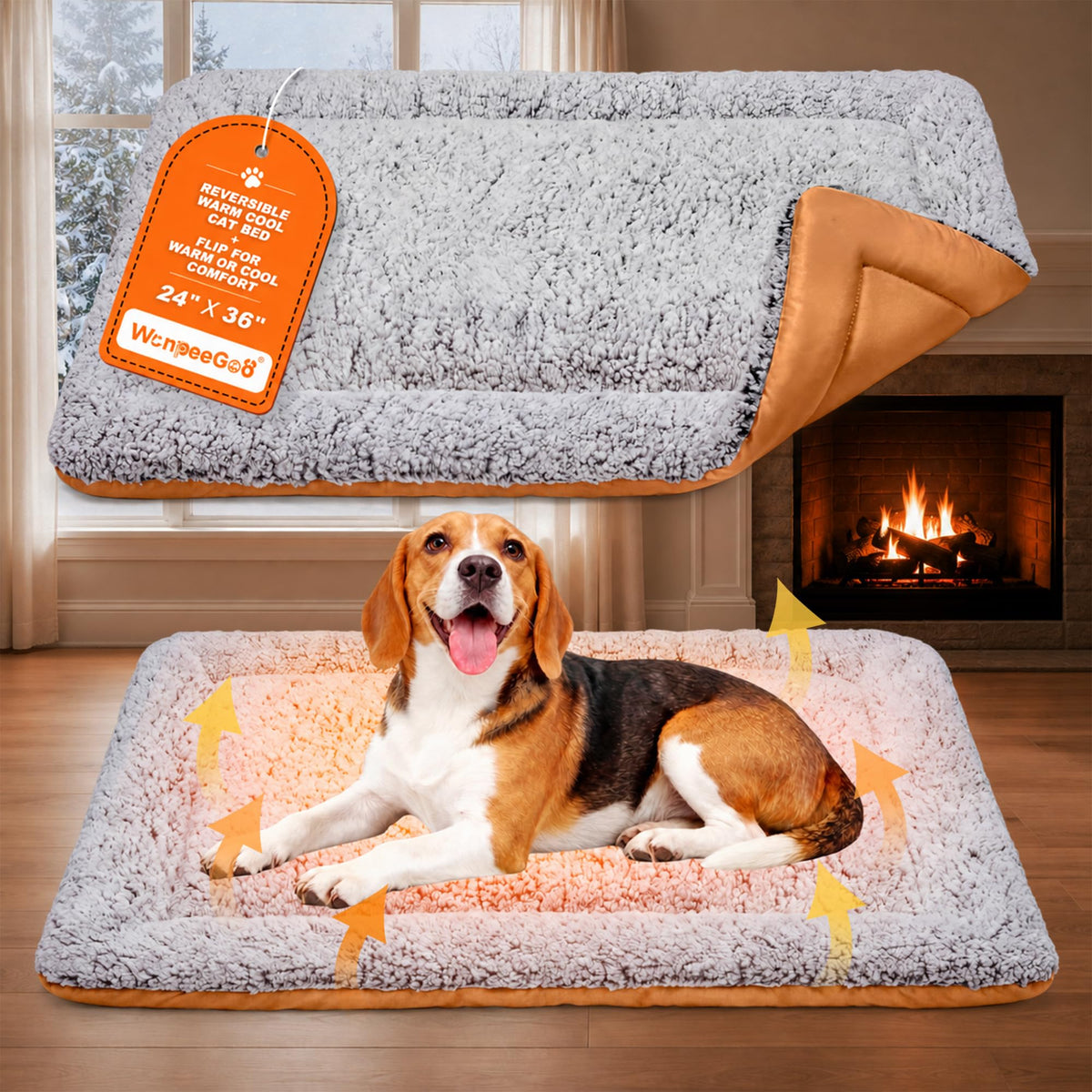 Self Warming Cat Bed, Reversible Cooling Mat for Cats, Gray, 18 x 24 Inches