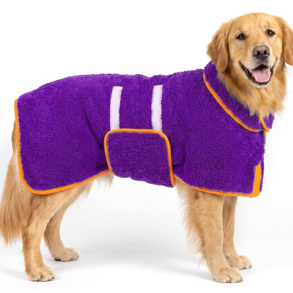 Dog Bathrobe, Super Absorbent for Small to Large Dogs, Dark Blue XL | Dog Robes with Soft Fleece, Warm & Cozy, Adjustable Fit, and Quick Drying Coat for Baths Swimming and Grooming