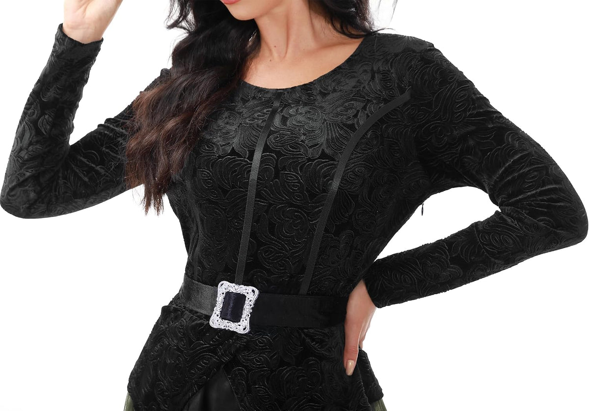 Funna Witch Costume for Women Halloween Dress up Cosplay with Hat