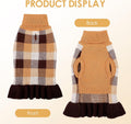 Dog Sweater Dress Plaid Knitwear for Small Dogs Girl Christmas Clothes