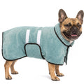 Dog Bathrobe, Super Absorbent for Small to Large Dogs, Dark Blue XL | Dog Robes with Soft Fleece, Warm & Cozy, Adjustable Fit, and Quick Drying Coat for Baths Swimming and Grooming