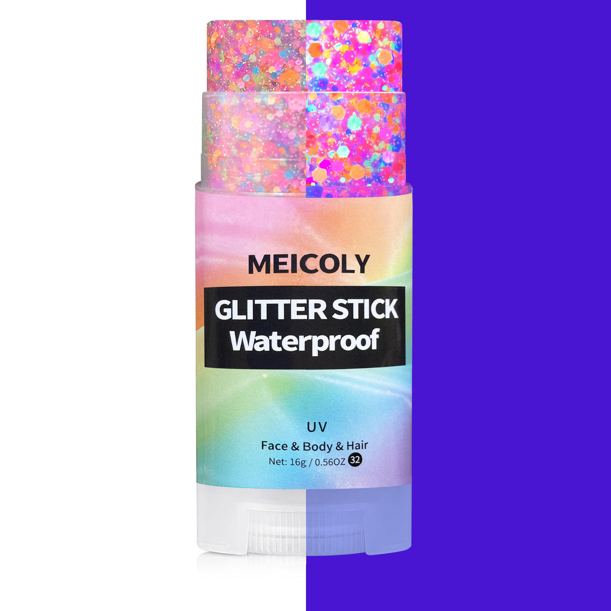 MEICOLY Orange Face Glitter Stick,Halloween Hair Glitter Stick for Women,Autumn Sparkle Orange Accessories Body Glitter Makeup,Waterproof Fall Face Glitter for Party Rave Festival
