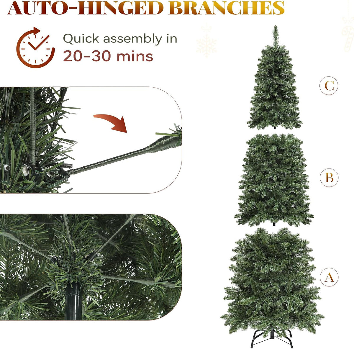 YITAHOME Prelit Green Pencil Christmas Tree 6 FT with Remote