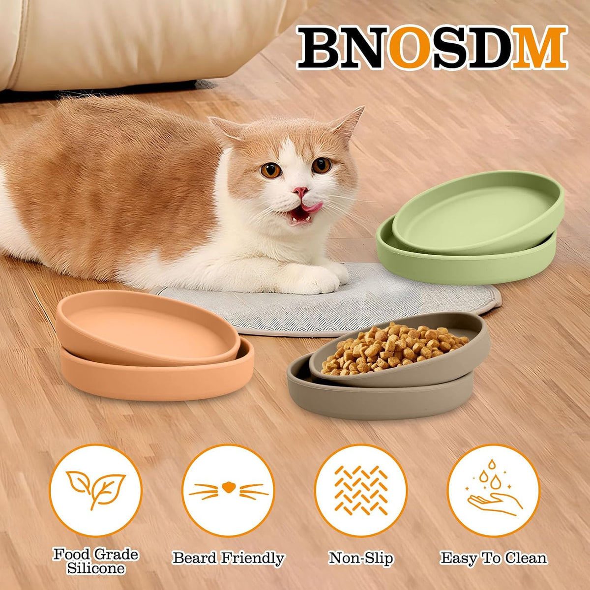 Silicone Dog Food Plate Shallow Dog Bowl Flat Cat Dish Small Puppy Plates for Small Dogs and Cats Whisker Fatigue Pet Feeding Bowls for Dry and Wet Food (Green)