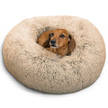 Best Friends by Sheri The Original Calming Donut Dog Bed for Large Dogs up to 100 lbs, Shag Faux Fur, Taupe, Large, 36" x 36"