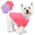 Cozy Pet Fleece Sweater, Double Velvet Winter Dog Clothes, Purple and Cream, Set of 2 (Navy Blue+Grey, X-Small)