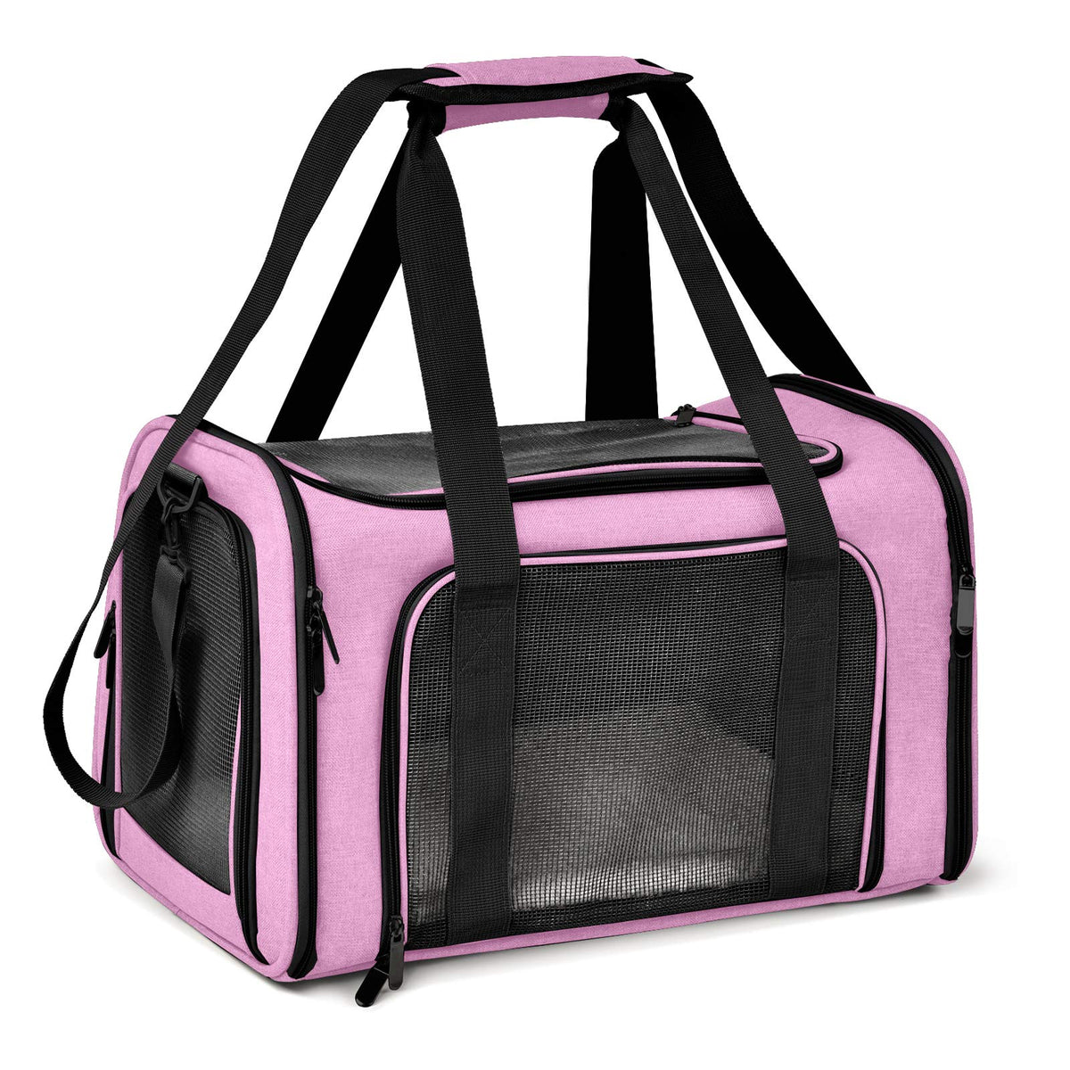 Henkelion Cat Carriers Dog Carrier Pet Carrier For Small / Medium Cats Dogs Puppies (Up To 15lbs), TSA Airline Approved Small Dog Carrier Soft Sided, Collapsible Waterproof Travel Puppy Carrier - Grey
