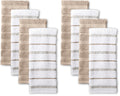 KitchenAid Albany Kitchen Towel 4-Pack Set, Honey Orange/White, 16"x26"