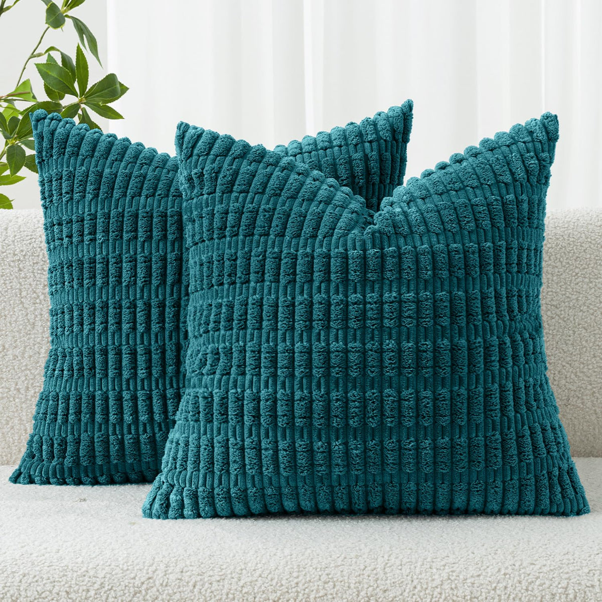 MIULEE Fall Decorative Throw Pillow Covers 18x18 Dark Rust Pack of 2