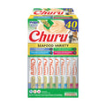 INABA Churu Cat Treats, Lickable, Squeezable Creamy Purée Cat Treat with Green Tea Extract & Taurine, 0.5 Ounces Each Tube, 50 Tubes, Tuna & Chicken Variety