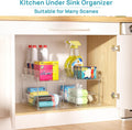 Vtopmart 4 Pack Pull Out Bathroom Under Sink Organizer (S-Standard) | Slide-out drawers, Multi-purpose storage, Clear visibility, Easy Set-up