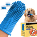 Jasper Dog Toothbrush, 360 Dog Tooth Brushing Kit, Finger Toothbrush, Cat Tooth Brush, Teeth Cleaning, Pet Tooth Brush for Small & Large Pets, Pet Toothpaste Not Included, 2-Pack Blue