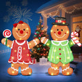 Lighted 2D Gingerbread Christmas Decorations, 2 Piece Gingerbread Man
