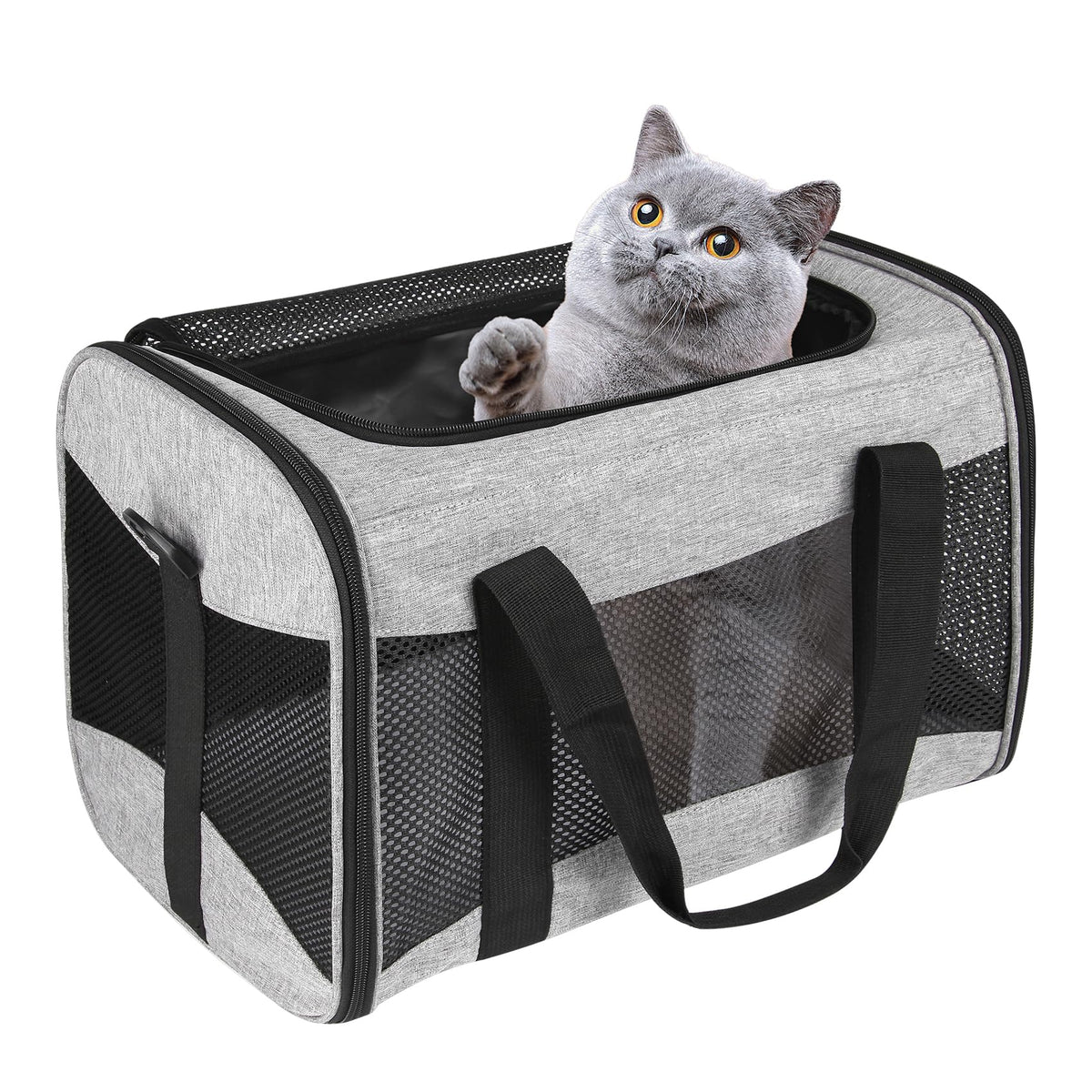 Cat Carrying Case - Pet Carrier Airline Approved, Protable and Breathable Pet Travel Carrier Removable Fleece Pad, Collapsible Cat Carrier Dog Carrier for Medium Cats Small Cats Dogs (Small, Pink)