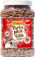 Purina Friskies Natural Cat Treats Party Mix Natural Yums With Real Salmon and Added Vitamins, Minerals and Nutrients - 20 Oz. Canister