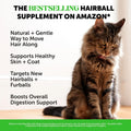 Cat Hairball Remedy Treats - Dual Texture Crunchy Creamy Hairball Treatment for Cats, Furball Relief Control Supplement with Fiber, Fish Oil for Indoor Cats Skin Coat Digestion (30-Day Supply)