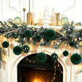 Thewe 40Pcs Velvet Shatterproof Christmas Ball Ornaments Set，Green