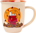 Silver Buffalo Peanuts Snoopy Fall Leaf, Wide Rim Ceramic Mug, 16oz