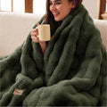 Bedsure Fluffy Bubble Faux Fur Throw Blanket, 50"x60", Cream