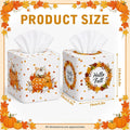Thyle 2 Pcs Fall Tissue Box Cover Square, Pumpkin PU Leather Tissue Holder