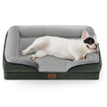 Bedsure Orthopedic Dog Bed Medium Size Dogs - Washable Small Medium Dog Cat Bed Waterproof, Comfort Cats Couch Sofa with Washable Removable Cover, Pets Bed with Nonskid Bottom, Grey, 28"