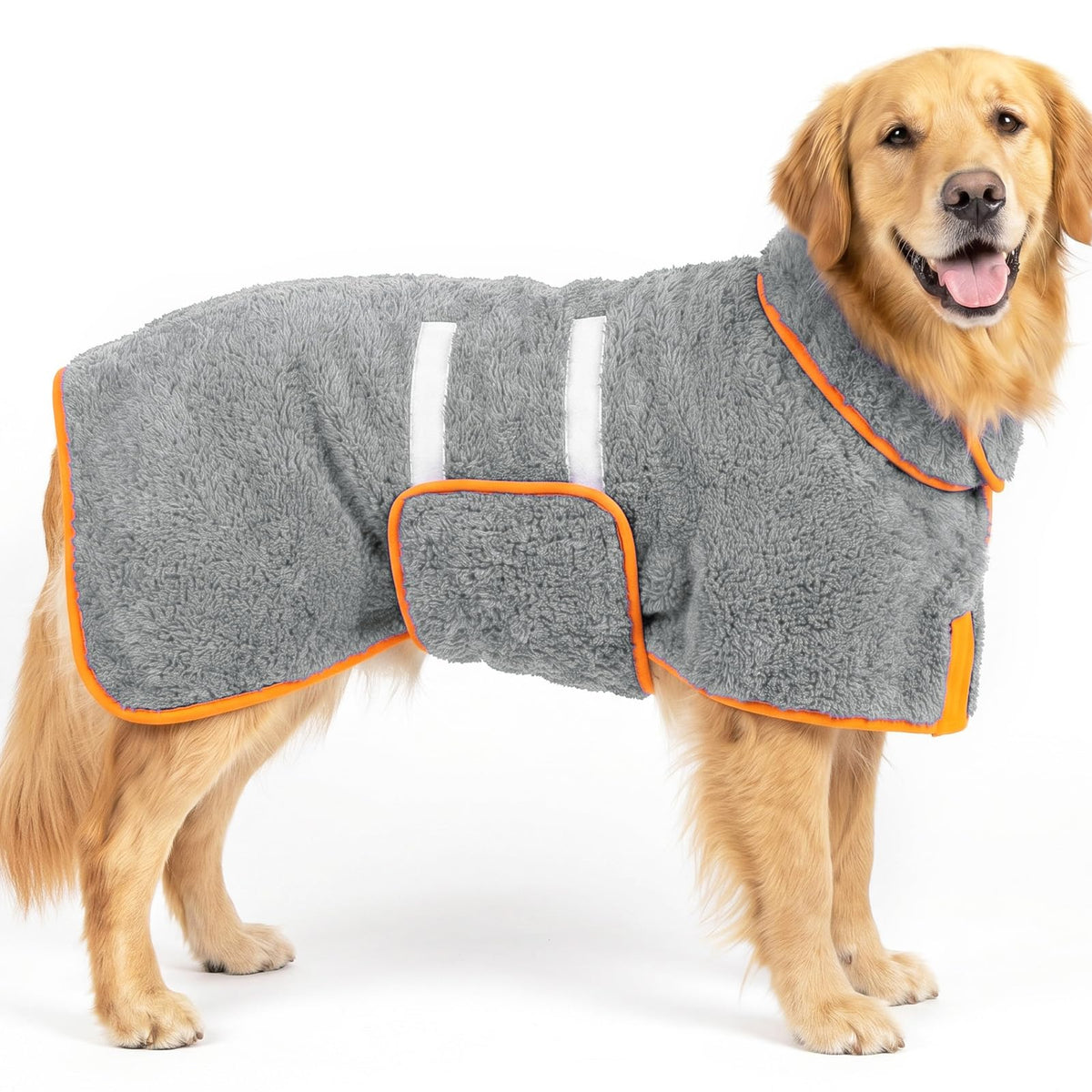 Dog Bathrobe, Super Absorbent for Small to Large Dogs, Dark Blue XL | Dog Robes with Soft Fleece, Warm & Cozy, Adjustable Fit, and Quick Drying Coat for Baths Swimming and Grooming