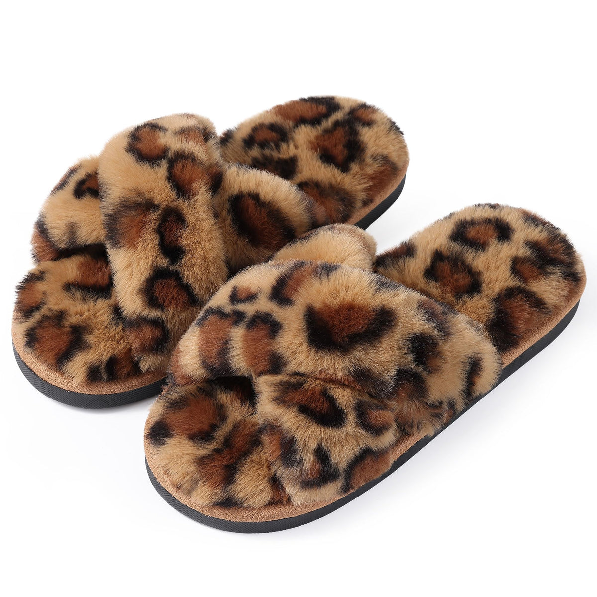 Evshine Memory Foam Fuzzy House Slippers for Women