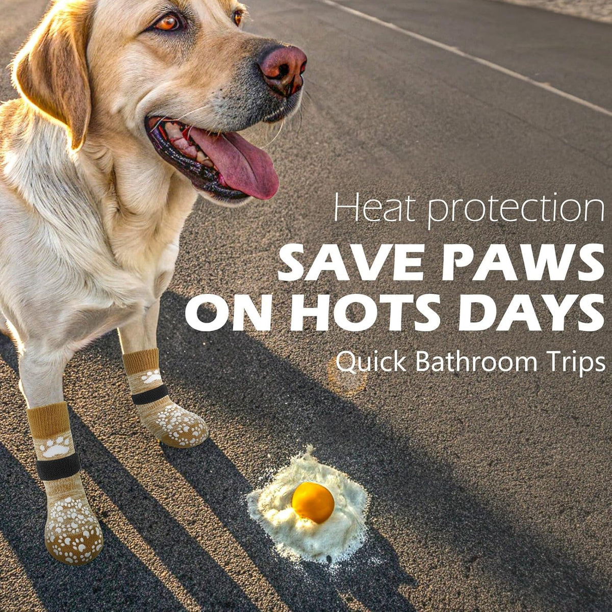 Anti Slip Dog Socks to Prevent Licking Paws, Dog Shoes for Hot Pavement, Dog Booties for Small Medium Large Senior Dogs, Traction Control Boots & Paw Protectors for Hardwood Floors