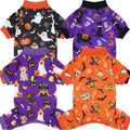 4 Pack Dog Christmas Pajamas Reindeer Puppy Clothes Cute Santa Claus Dog Pajamas Costumes Outfit Red Green Medium