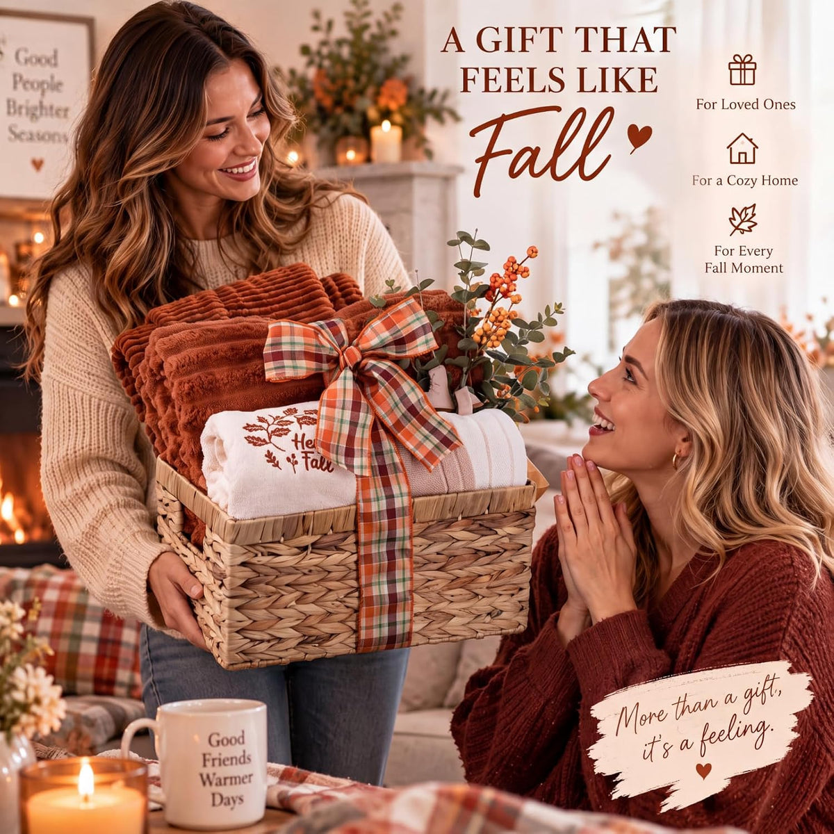 Remagr 8 Pcs Fall Gift Basket for Women Autumn Thanksgiving Gift Stuffers