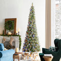 Glitzhome 15ft Prelit Artificial Christmas Tree, Vibrant Evergreen Fir with 5,000 Warm White/Multi-Color Chasing and Twinkling Lights, 13,459 PE&PVC Branch Tips, 9 Function w/Foot Pedal, Simple Setup
