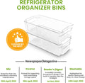 Utopia Home Plastic Stackable Storage Bins for Fridge, 8 Pack, Clear | Durable Plastic Storage Containers with Easy Grip Handles for Pantry, Kitchen Cabinets & Countertops