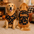 Personalized Halloween Dog Shirt, Custom Pet Shirt with Name, Pumpkin Bat Spider Web Dog Costume