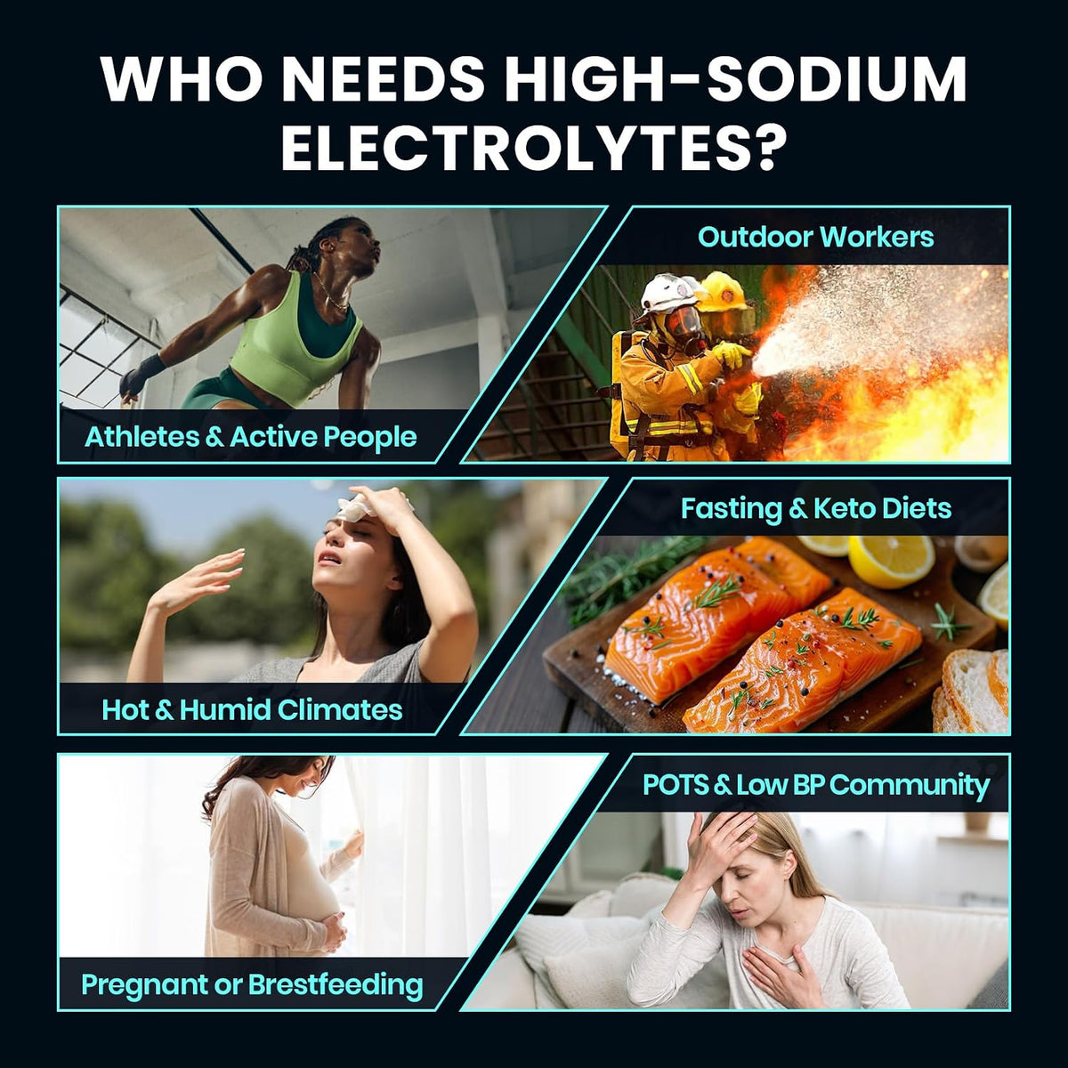 Venture Pal High Sodium Sugar-Free Electrolyte Powder Packets - Hydration Packets with Sodium, Potassium & Magnesium | Zero Calories | Keto, Vegan, and Paleo Friendly | 16 Sticks