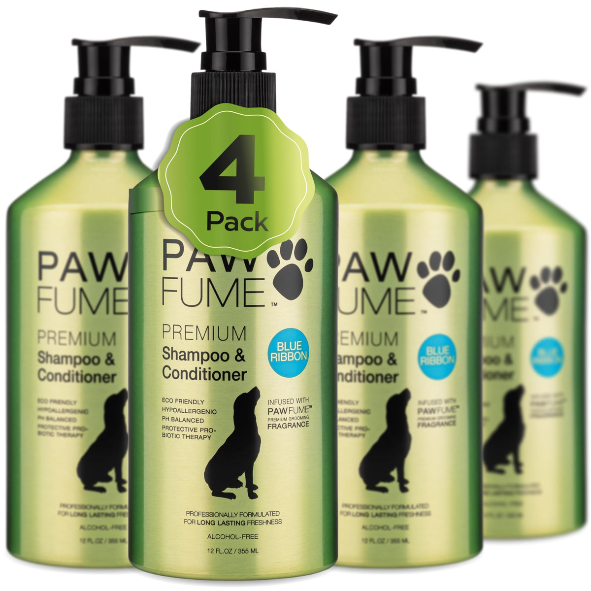 PAWFUME Deshedding Dog Shampoo and Conditioner, Show Dog, 1-Pack – Nourish & Detangle for Silky Soft Coat – Probiotic, Deep-Cleaning, pH-Balanced Formula – Salon-Quality Shampoo for Dogs
