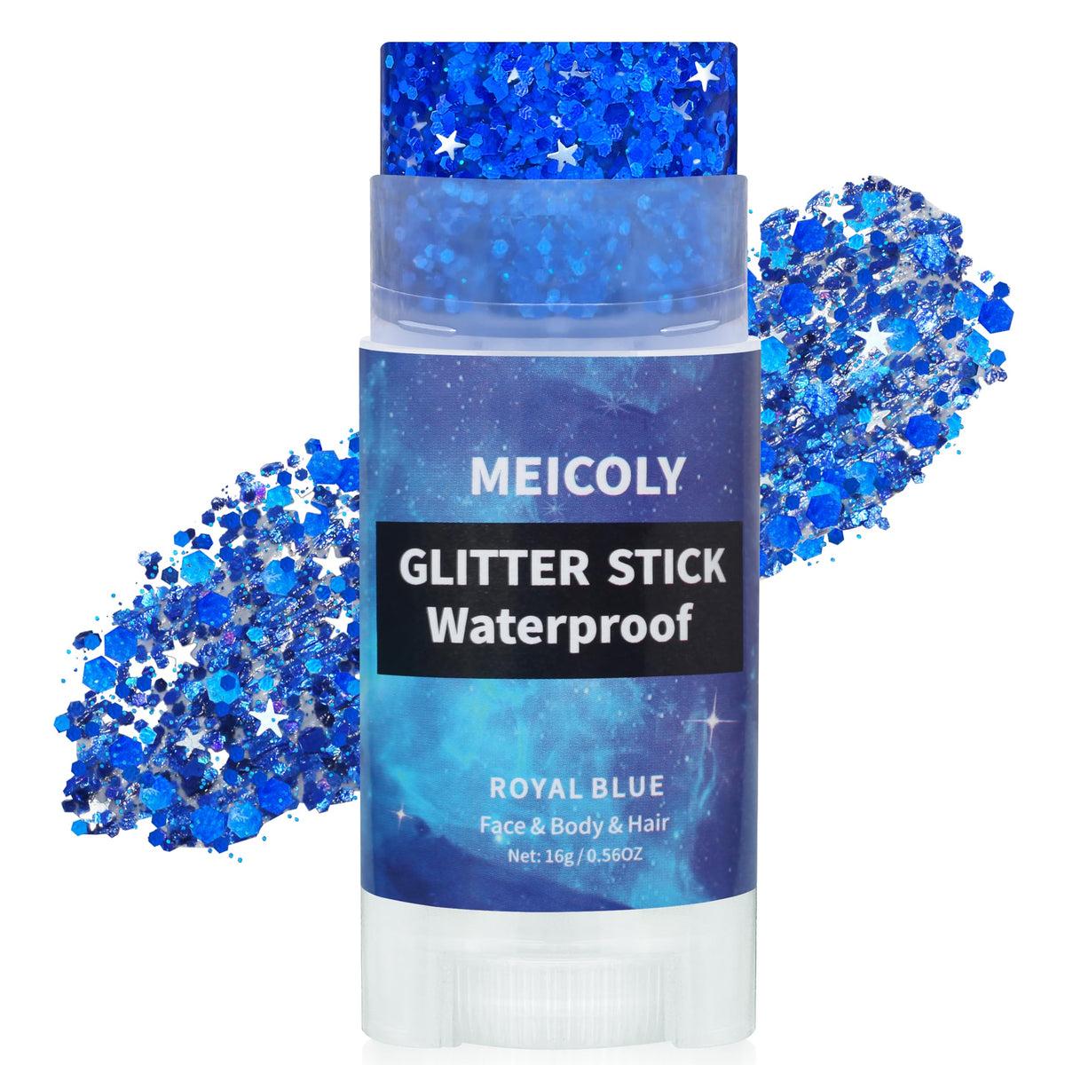 MEICOLY Orange Face Glitter Stick,Halloween Hair Glitter Stick for Women,Autumn Sparkle Orange Accessories Body Glitter Makeup,Waterproof Fall Face Glitter for Party Rave Festival