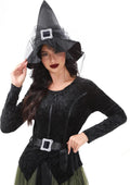 Funna Witch Costume for Women Halloween Dress up Cosplay with Hat