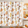 MEHOFOND Fall PumpkinsShower Curtain Autumn Watercolor Floral Bath Curtain