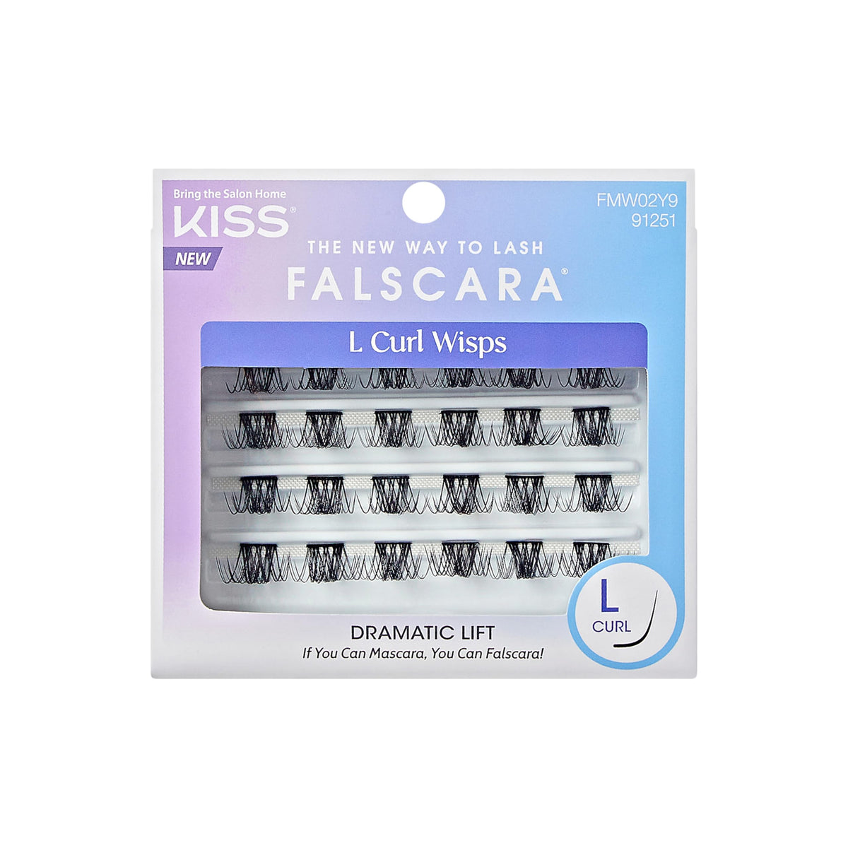 KISS Falscara DIY Eyelash Extension Lengthening Wisps - Featherlight Synthetic Reusable Artificial Eyelashes Multipack of 24 Mini Lash Clusters for that Authentic Eyelash Extension Look