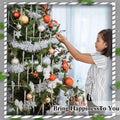 Aoriher 40 Pieces Christmas Glitter Icicle Ornaments, Silver
