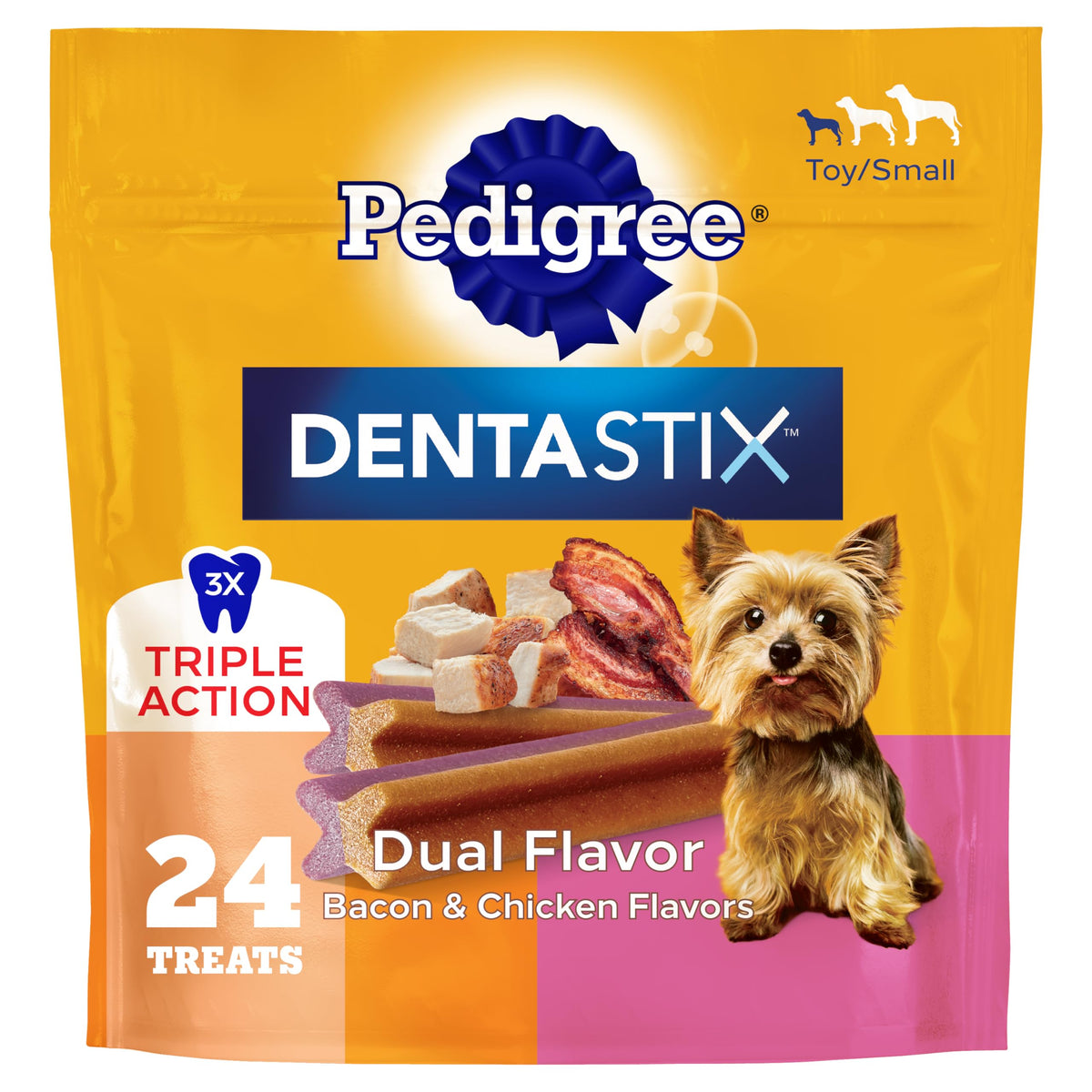 Pedigree Dentastix Dental Chews for Dogs, Small and Toy Breed Dog Treats, Fresh Flavor, 12.31 oz. Bag (51 Treats Total)