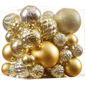 Christmas Balls Ornaments -36pcs Shatterproof Christmas Tree Decorations with Hanging Loop for Xmas Tree Wedding Holiday Party Home Decor,6 Styles in 3 Sizes(Champagne Gold)