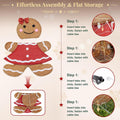 Gingerbread Man Christmas Outdoor Decor with LED Lights, Set of 2