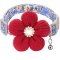 Small Dog Collar with Flower, Spring Dog Collar for Girl Dog Collars for Small Dogs Cute Dog Collar with Bell, Adjustable Length